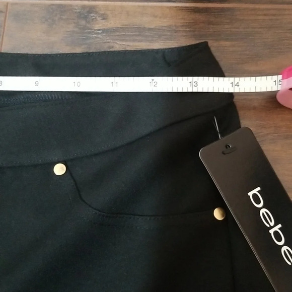 bebe faux 5 packet PDR Pants bling gold pockets rhinestone studded cute y2k - Picture 7 of 7